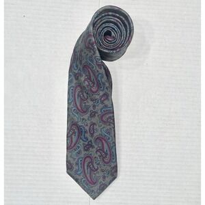 Vintage Carson Pirie‎ Scott Tie Men's OS Gray Paisley Easter Professional Office
